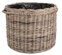 Red Hamper Rattan Rope Handled Rattan Round Planter with Plastic Lining in Brown | Size: Medium Red Hamper Brown M