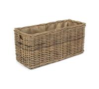 Red Hamper Rattan Small Under Bench Basket With Cordura Lining in Brown Red Hamper Brown