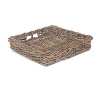 Red Hamper Rattan Square Rattan Serving Basket in Brown Red Hamper Brown