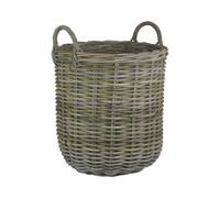 Red Hamper Rattan Tall Round Fireside Grey Rattan Log Basket in Brown Red Hamper Brown