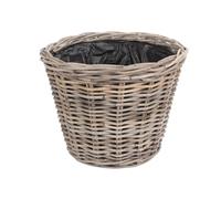 Red Hamper Rattan Tapered Rattan Round Planter with Plastic Lining in Brown | Size: Large Red Hamper Brown L