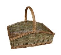 Wicker Rectangular Country Unpeeled Garden Trug Red Hamper Brown S