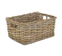 Red Hamper Rectangular Grey Rattan Storage Baskets - Large