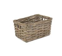 Red Hamper Rectangular Grey Rattan Storage Baskets - Medium