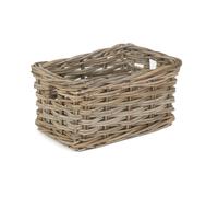 Red Hamper Rectangular Grey Rattan Storage Baskets - Small