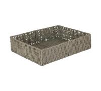 Red Hamper Rectangular Grey Straight-sided Paper Rope Trays - Small