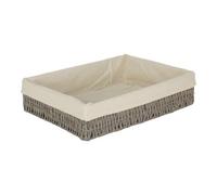 Red Hamper Rectangular Grey Straight Sided White Cotton Line Paper Rope Trays