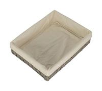 Red Hamper Rectangular Grey Straight-sided White Cotton Line Paper Rope Trays - Large