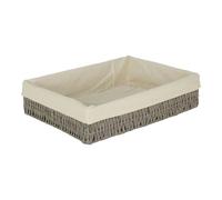 Red Hamper Rectangular Grey Straight-sided White Cotton Line Paper Rope Trays - Small