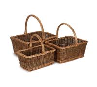 Red Hamper Rectangular Unpeeled Willow Shopping Basket in Brown | Size: Large Red Hamper Brown L