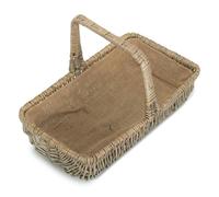 Red Hamper Rectangular Wicker Garden Trugs - Large - Brown