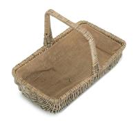 Red Hamper Rectangular Wicker Garden Trugs - Small - Brown