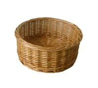 Wicker Round Straight Sided Tray Red Hamper Brown One Size