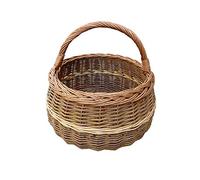 Red Hamper S055/HOME Wicker Round Shallow Shopping Basket