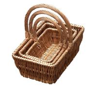 Red Hamper S008/home Wicker Set Of 3 Rectangular Gift Shopping Baskets