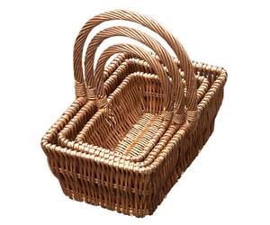 Red Hamper S008/home Wicker Set Of 3 Rectangular Gift Shopping Baskets