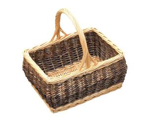 Red Hamper S019/home Wicker Rustic Rectangular Shopping Basket