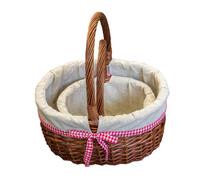 Red Hamper S036/home Wicker Set Of 2 Lined Hollander Shopping Baskets