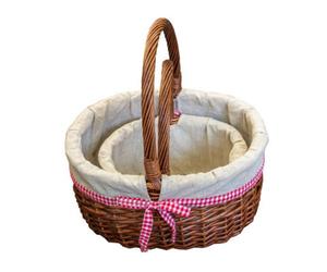 Red Hamper S036/home Wicker Set Of 2 Lined Hollander Shopping Baskets