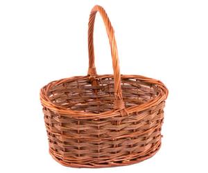 Red Hamper S043/home Wicker Small Rustic Oval Shopping Basket