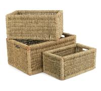 Red Hamper Seagrass Storage Basket - Set of 3