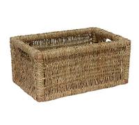 Red Hamper Seagrass Storage Basket, Wicker, Brown, 23 x 36 x 17 cm