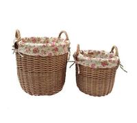 Red Hamper Set of 2 Light Steamed Cotton Lined Laundry Bins in Red Red Hamper Red