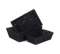 Red Hamper Set of 3 Black Paper Rope Tray Red Hamper Black