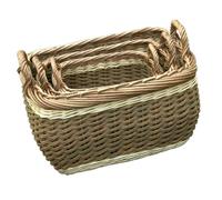 Red Hamper Set of 3 Three Tone Wicker Storage Baskets