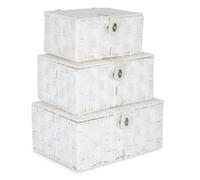 Red Hamper Set Of 3 Twisted White Paper Rope Storage Basket