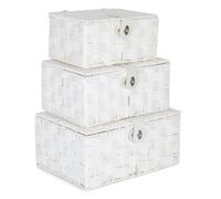 Red Hamper Set of 3 Twisted White Paper Rope Storage Basket in Off-White Red Hamper Off-White