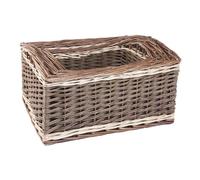 Set of 3 Two Tone Deep Galleon Trays Red Hamper Brown One Size