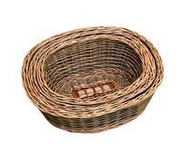 Red Hamper Set of 3 Two Tone Green Oval Willow Trays
