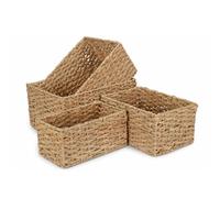 Red Hamper Set of 4 Thatch Grass Woven Storage Basket in Green Red Hamper Green