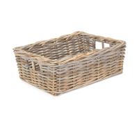Red Hamper Shallow Kubu Grey Rattan Rectangular Basket - Large