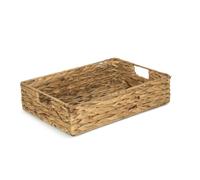 Red Hamper Shallow Rectangular Water Hyacinth Storage Basket - Medium