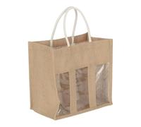 Red Hamper Six Bottle Jute Bag