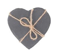 Red Hamper SL002 Drinks Heart-Shaped Slate Coaster Set 4, Wicker