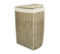 Red Hamper Small Antique Wash Corner Laundry Basket with Oatmeal Lining