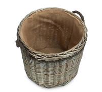 Red Hamper Small Antique Wash Round Storage Log Basket in Light Brown Red Hamper Light Brown