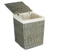 Red Hamper Small Antique Wash Wicker Square Laundry Basket