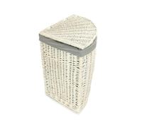 Red Hamper Small Corner White Wash Laundry Hamper with Grey Sage Lining - Grey