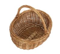 Red Hamper Small Deluxe Double Steamed Wicker Shopping Basket - Brown