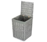 Red Hamper Small Grey Wash Square Laundry Basket with Grey Sage Lining