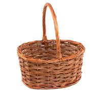 Red Hamper Small Rustic Oval Wicker Shopping Basket