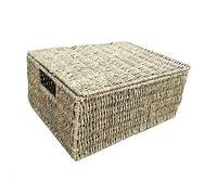 Red Hamper Small Seagrass Storage Basket, Willow, Brown, 12 x 20 x 28 cm