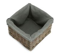 Red Hamper Square Antique Wash Grey Lined Storage Basket - Small
