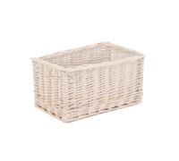 Red Hamper St002-01 Wicker White Wash Storage Open Basket Small