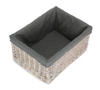 Red Hamper St002Gry/4 White Wash Grey Lined Open Storage Basket Extra Large