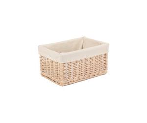 Red Hamper St002W/2 Wicker Medium White Lined Storage Basket